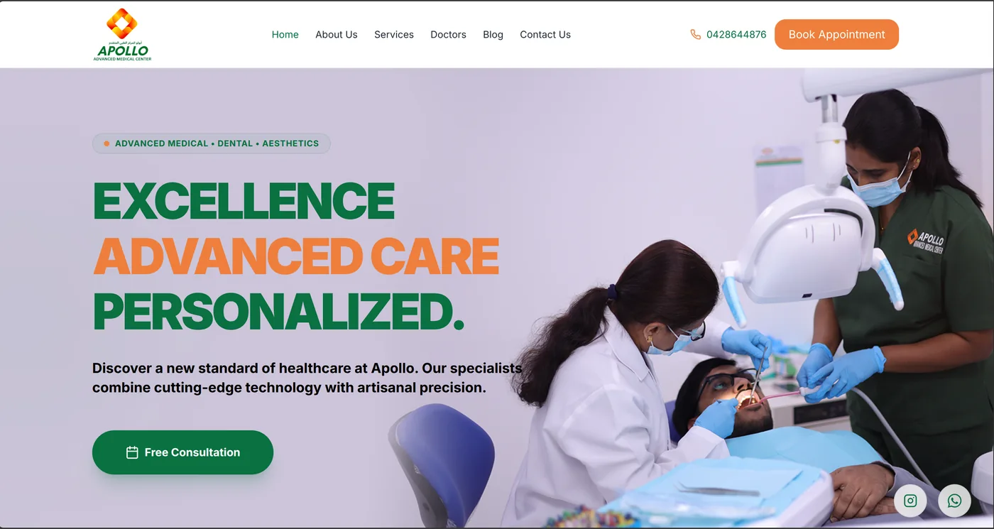 Apollo Care website preview