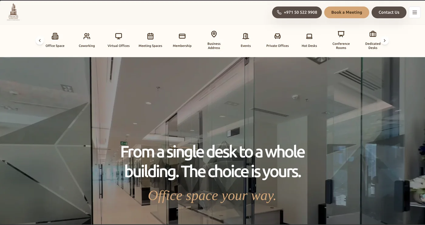 Streamline Centre website preview